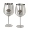 Ace Branded Home Harley-Davidson® Blank Bar & Shield Stainless Steel Wine Glasses Set Of 2, HDL-18788