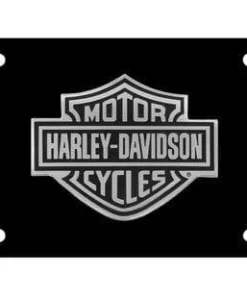 Baron & Baron Harley-Davidson® Bar & Shield Black Stainless Steel Front License Plate, HDLPDK14