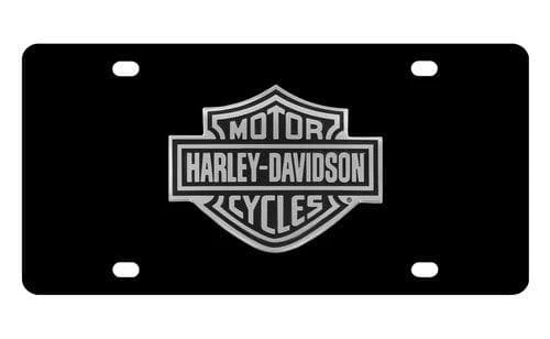 Baron & Baron Harley-Davidson® Bar & Shield Black Stainless Steel Front License Plate, HDLPDK14 3 Baron & Baron Harley-Davidson® Bar & Shield Black Stainless Steel Front License Plate, HDLPDK14