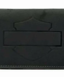 American Accessories Harley-Davidson® Men's Refuel Bar & Shield Silhouette Trucker Leather Wallet W/ RFID, HDMWA11732-BLK Wallets & Chains