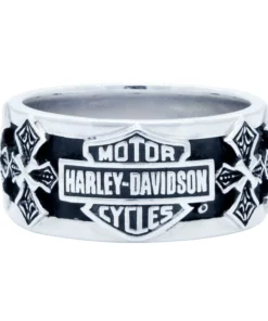 MOD Harley-Davidson® Men's Size 9 Tribal Cross W/ Bar & Shield Pierced Band Ring HDR0412 Jewelry & Watches