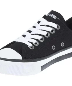 Wolverine Harley-Davidson® Women's Zia 2" Black Canvas W/ White Trim Sneakers D83817