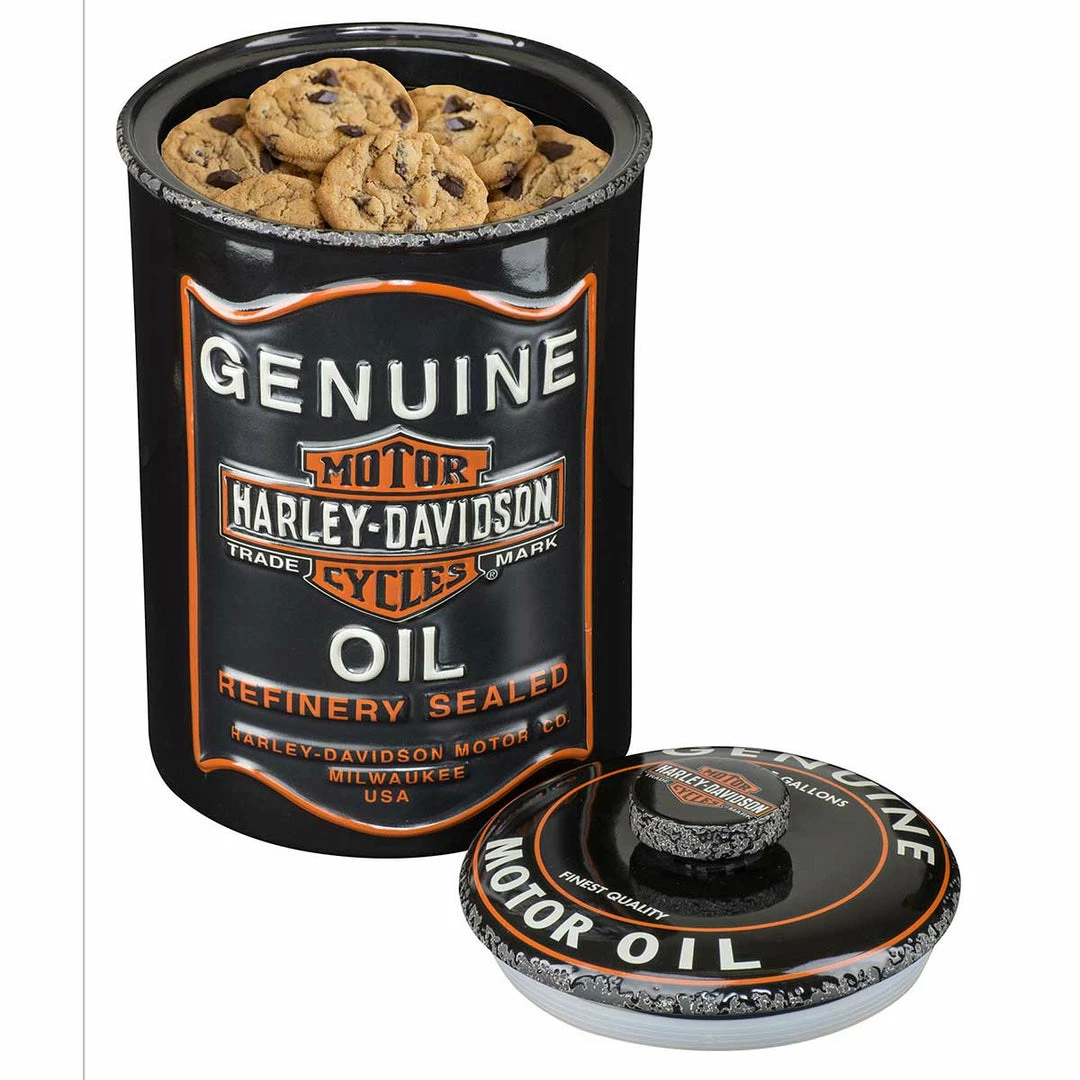 Ace Branded Home Harley-Davidson® Embossed Bar & Shield Genuine Oil Can Cookie Jar HDX-99212 5 Ace Branded Home Harley-Davidson® Embossed Bar & Shield Genuine Oil Can Cookie Jar HDX-99212
