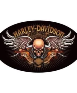 Ande Rooney Harley-Davidson® Biker To The Bone Oval Die-Cut Embossed Tin Sign, 2010441