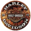 Ande Rooney Harley Davidson® Stone Rust Round Die-Cut Embossed Tin Sign, 2011171 Home