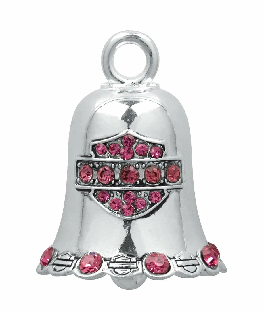 MOD Ride Bells Harley-Davidson® Pink Crystal Bar & Shield Ride Bell, HRB019 3 MOD Ride Bells Harley-Davidson® Pink Crystal Bar & Shield Ride Bell, HRB019