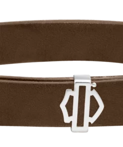 MOD Jewelry Harley-Davidson® Women's Bar & Shield Brown Leather Rally Bracelet HSB0195