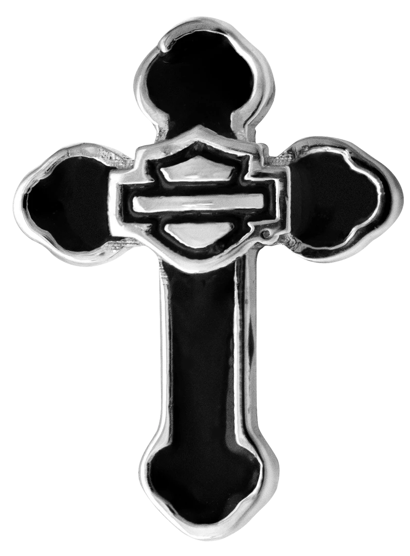 MOD Harley-Davidson® Women's Stainless Cross W/ Bar & Shield Rally Charm HSC0110 3 MOD Harley-Davidson® Women's Stainless Cross W/ Bar & Shield Rally Charm HSC0110