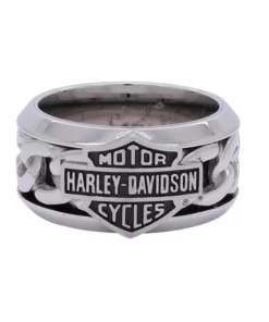 MOD Harley-Davidson® Men's Stainless Steel Chain Bar & Shield Ring HSR0031