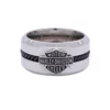 MOD Harley-Davidson® Men's Black Steel Wire Bar & Shield Ring HSR0032