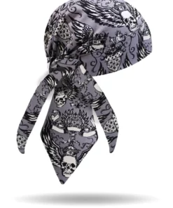 TAW Gear® Regal Grey Winged Skulls Headwrap, HW2813