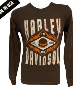 Superstition Harley-Davidson Dealership T-Shirts Harley-Davidson® Men's Garage Dust Long Sleeve Tee, Dark Chocolate