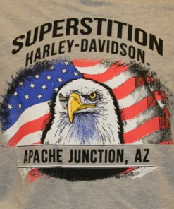 Superstition Harley-Davidson Harley-Davidson® Men's Tracking Text Patriotic Eagle Long Sleeve Shirt Dealership T-Shirts