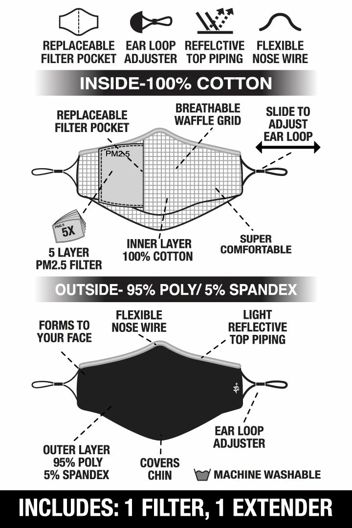 Hair Glove® Black Paisley W/ Gems Face Mask Set, 53210 Facemasks 5 Hair Glove® Black Paisley W/ Gems Face Mask Set, 53210 Facemasks