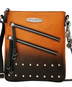 Superstition Harley-Davidson Sales 44 Leather Source Accessory Bags & Purses Harley-Davidson® Women's Ombré Vertical Crossbody | Orange-Into-Black | Adjustable Strap - OL1448L-ORGBLK