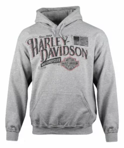 Superstition Harley-Davidson Harley-Davidson® Etched Logo Wild Horse Pull-Over Hoodie, Gray Sweaters & Hoodies