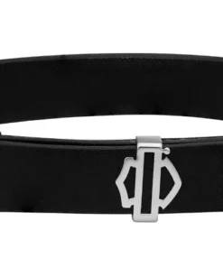 MOD Harley-Davidson® Women's Bar & Shield Black Leather Rally Bracelet, HSB0196