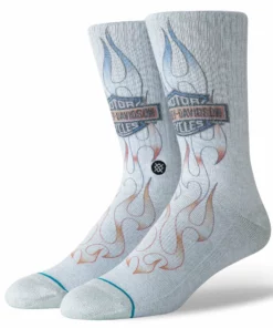 Footwear Harley-Davidson® Stance Harley Blaze Gray Crew Height Riding Socks