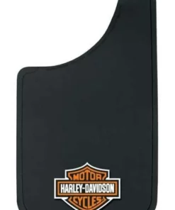 Plasticolor Auto & Garage Harley-Davidson® Orange Bar & Shield Logo Easy Fit Mud Guard Black, 524