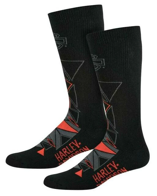 Wolverine Footwear Harley-Davidson® Men's Geo Pattern Performance Breathable Riding Socks, Black 4 Wolverine Footwear Harley-Davidson® Men's Geo Pattern Performance Breathable Riding Socks, Black