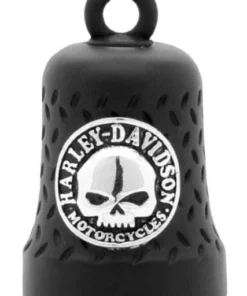 MOD Ride Bells Harley-Davidson® Willie G Skull Diamond Plated Ride Bell, Matte Black HRB079