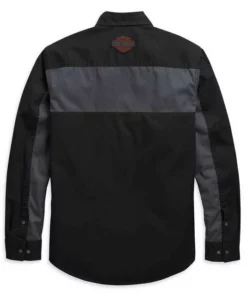 Harley-Davidson® Men's Color-block Long Sleeve Woven Shirt, Black, 99081-20VM