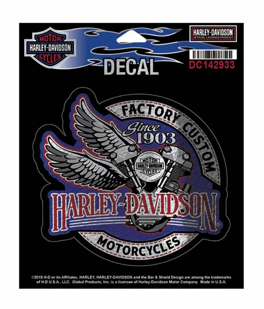 Global Products Harley-Davidson® Shiny Factory Custom Winged V-Twin Decal DC142933 Decals & Patches 3 Global Products Harley-Davidson® Shiny Factory Custom Winged V-Twin Decal DC142933 Decals & Patches