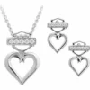 MOD Jewelry Harley-Davidson® Heart Necklace & Post Earrings Set, HDS0008/18
