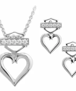 MOD Jewelry Harley-Davidson® Heart Necklace & Post Earrings Set, HDS0008/18