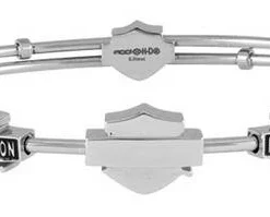 MOD Harley-Davidson® Women's Multiple Bar & Shield Bangle Bracelet, Silver HSB0126 Jewelry