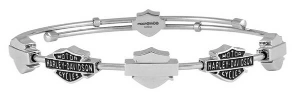 MOD Harley-Davidson® Women's Multiple Bar & Shield Bangle Bracelet, Silver HSB0126 Jewelry 3 MOD Harley-Davidson® Women's Multiple Bar & Shield Bangle Bracelet, Silver HSB0126 Jewelry