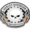 Symbol Arts Gifts & Collectibles Harley-Davidson® Sprocket Skull Metal Pin, Silver Nickel Finish