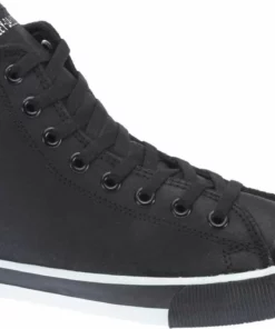Wolverine Footwear Harley-Davidson® Men's Baxter Black/White 4.5" Leather Hi-Cut Sneakers D93341