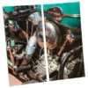 Ace Branded Home Harley-Davidson® Vintage Knucklehead Cotton Canvas Print - Two Panels, HDL-15707 2 Ace Branded Home Harley-Davidson® Vintage Knucklehead Cotton Canvas Print - Two Panels, HDL-15707