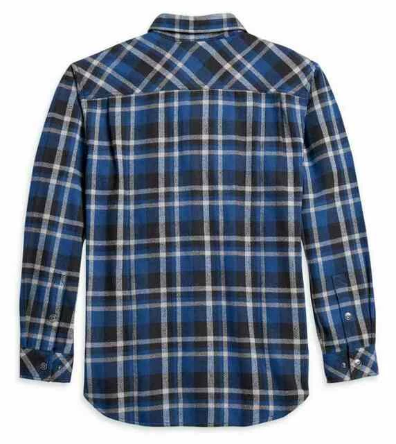 Superstition Harley-Davidson Long Sleeve Shirts Harley-Davidson® Men's 2X Plaid Flannel Long Sleeve Woven Shirt - Blue 96133-21VM 4 Superstition Harley-Davidson Long Sleeve Shirts Harley-Davidson® Men's 2X Plaid Flannel Long Sleeve Woven Shirt - Blue 96133-21VM