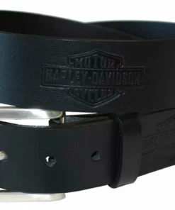 American Accessories Men's Belts & Buckles Harley-Davidson® Men's Tradition Bar & Shield Belt Black Leather, HDMBT10576
