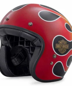 Harley-Davidson® Retro Flame B01 3/4 Helmet, Gloss Black 98209-18VX