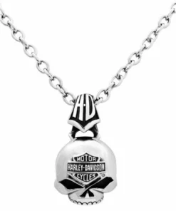 MOD Harley-Davidson® Men's Steel Skull Bar & Shield Necklace HSN0003/22