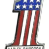 Symbol Arts Harley-Davidson® RWB H-D #1 Logo Pin, Shiny Silver Finish