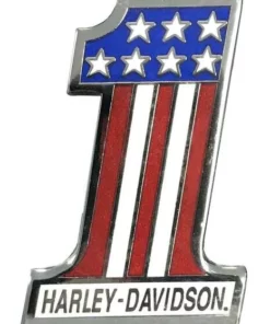 Symbol Arts Harley-Davidson® RWB H-D #1 Logo Pin, Shiny Silver Finish