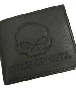 Leather Source Accessory Wallets & Chains Harley-Davidson® Men's Willie G Skull Embossed Leather Pocketed Billfold Wallet