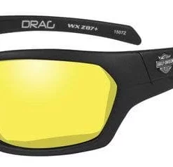 Wiley X Sunglasses & Goggles Harley-Davidson® Men's Drag Gasket Sunglasses, Yellow Lens / Black Frames HADRA13