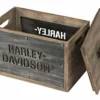 Ace Branded Home Harley-Davidson® Wooden Storage Box W/ Lid - Stainless Steel Laser Cut HDL-18587