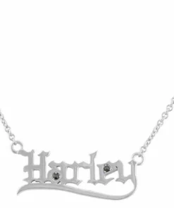 MOD Jewelry Harley-Davidson® Women's Old English Harley Necklace - Sterling Silver, HDN0459