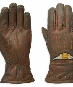 Harley-Davidson® Women's Element Full-Finger Leather Gloves, Brown