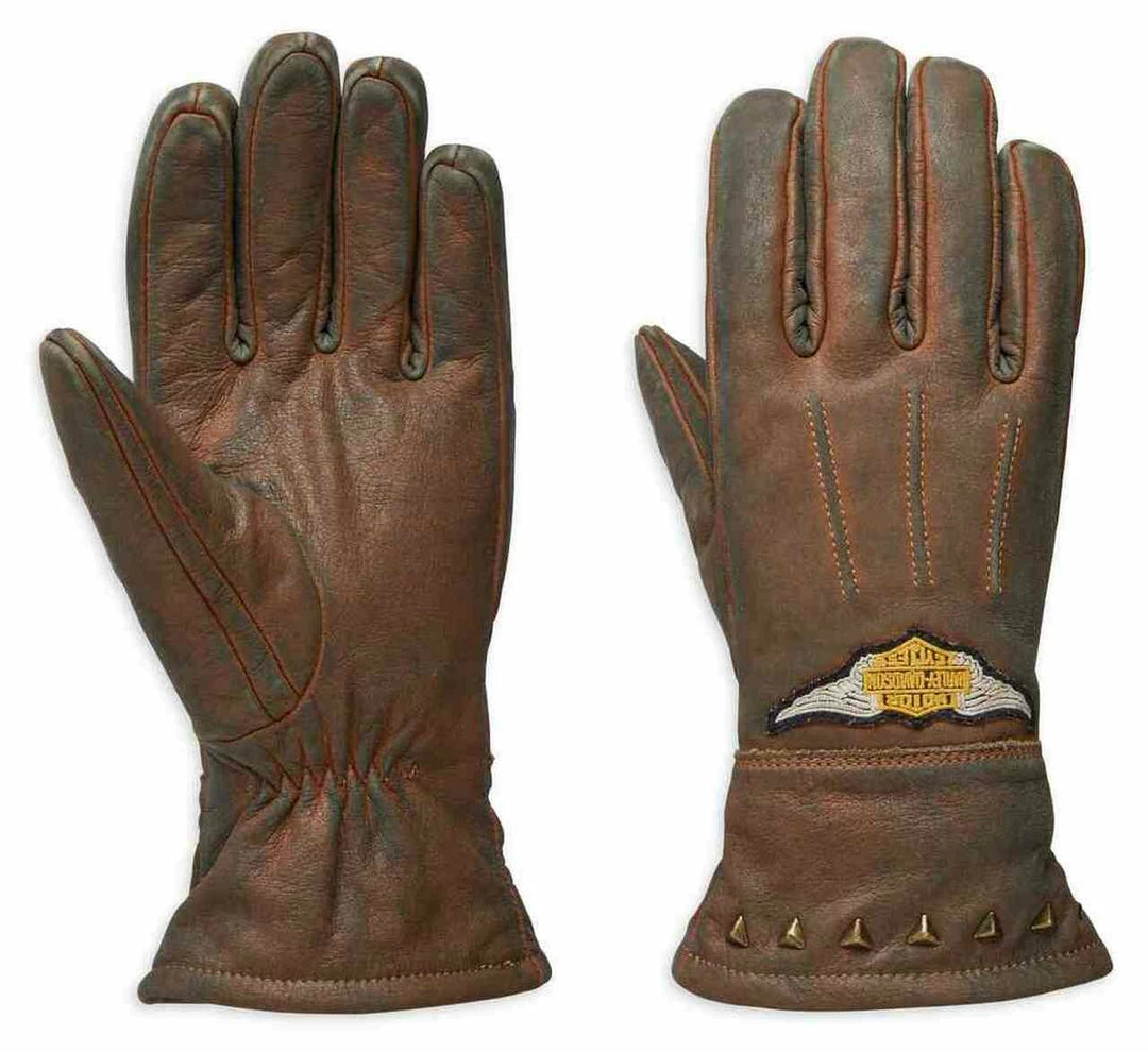Harley-Davidson® Women's Element Full-Finger Leather Gloves, Brown 3 Harley-Davidson® Women's Element Full-Finger Leather Gloves, Brown