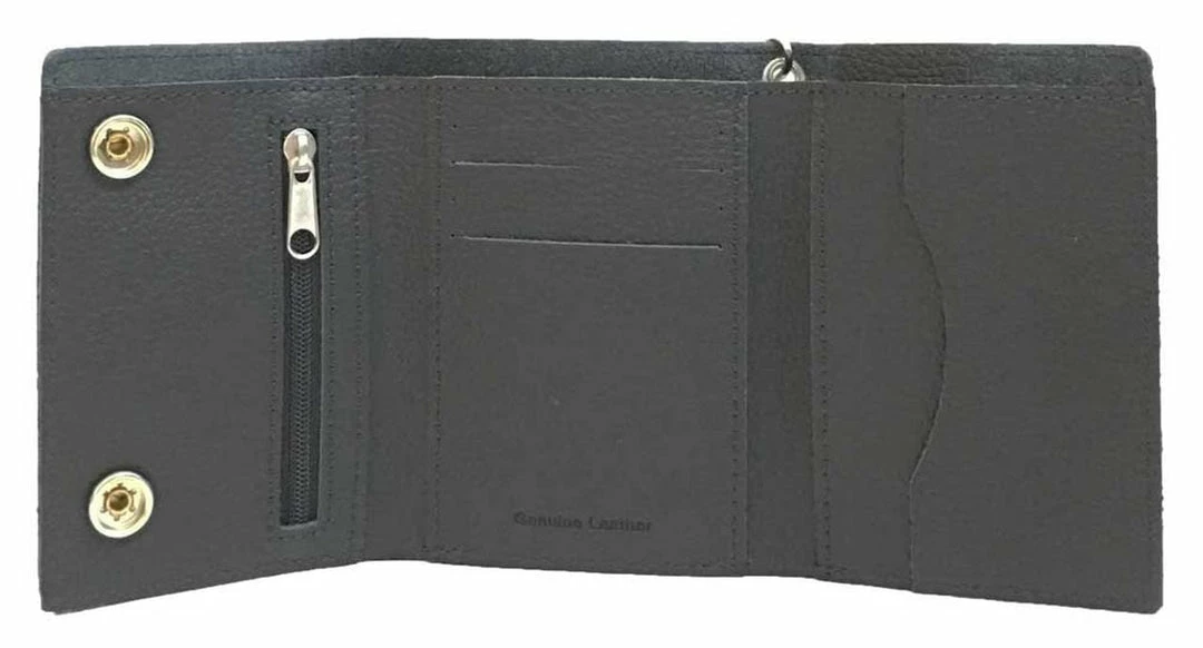Leather Source Accessory Harley-Davidson® Men's Embroidered Bar & Shield Trucker Medium Biker Wallet XML4328-ORGBLK 4 Leather Source Accessory Harley-Davidson® Men's Embroidered Bar & Shield Trucker Medium Biker Wallet XML4328-ORGBLK