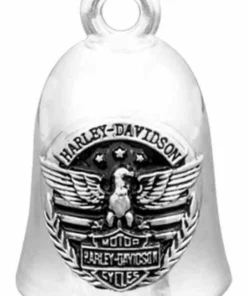 MOD Harley-Davidson® Motorcycle Ride Bell, Eagle & Stripes Bar & Shield Silver HRB073 Ride Bells