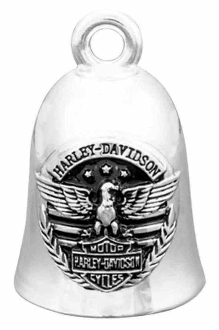MOD Harley-Davidson® Motorcycle Ride Bell, Eagle & Stripes Bar & Shield Silver HRB073 Ride Bells 3 MOD Harley-Davidson® Motorcycle Ride Bell, Eagle & Stripes Bar & Shield Silver HRB073 Ride Bells