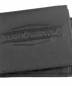 Leather Source Accessory Wallets & Chains Harley-Davidson® Mens Wallet, International Billfold Leather, Black IM7924L-Black